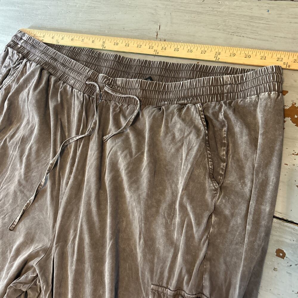 Torrid Brown Relaxed Fit Chambray Cargo Jogger Sz 4X Short Beachy Boho - Picture 7 of 11